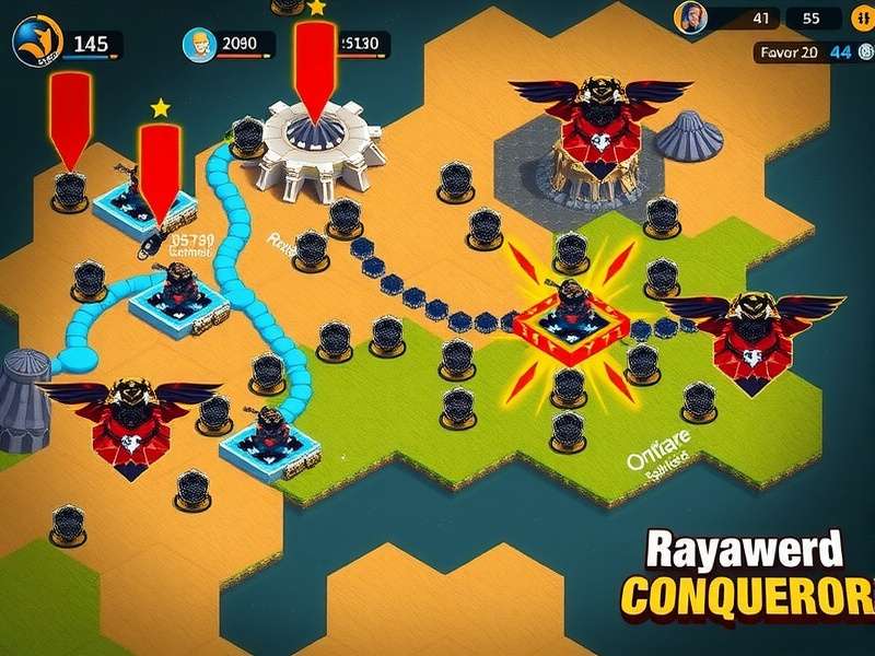 Iconic Rapid Conqueror gameplay screenshot showing strategic map and units